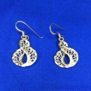 Vintage 925 Silver Filigree  Dangle/Drop Earrings